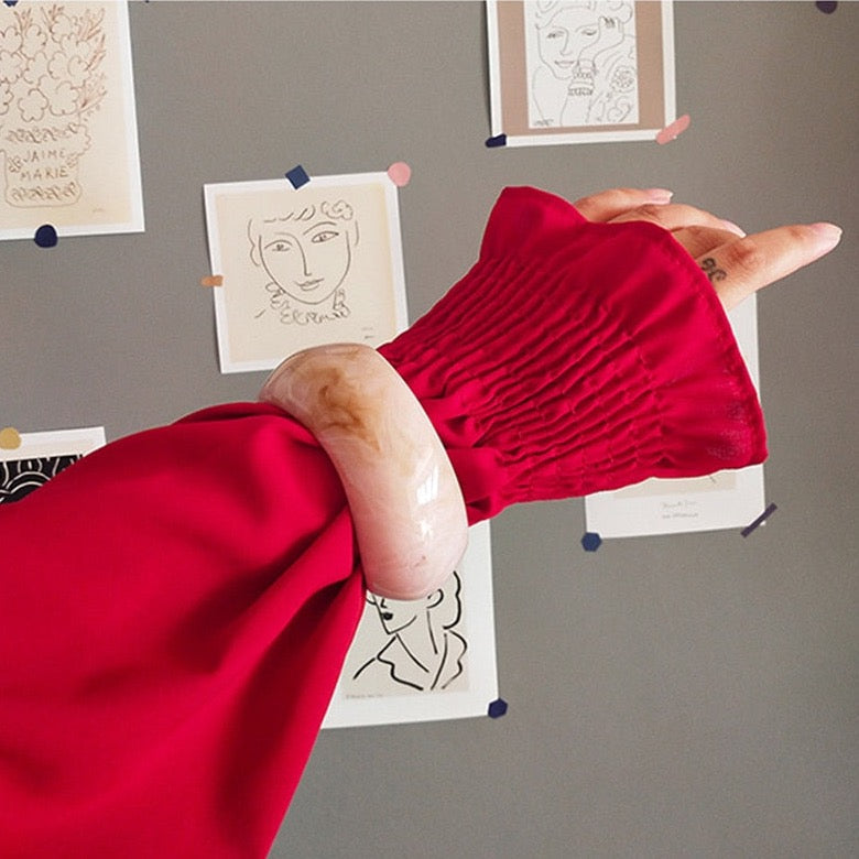 Mihel Irregular Waves Resin Bangle Bracelet