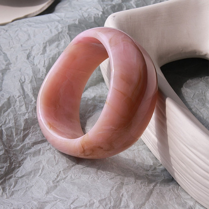 Mihel Irregular Waves Resin Bangle Bracelet