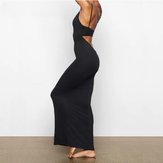 Mika Back Waist Cut Slim Maxi Tank Dress - 2 Colors