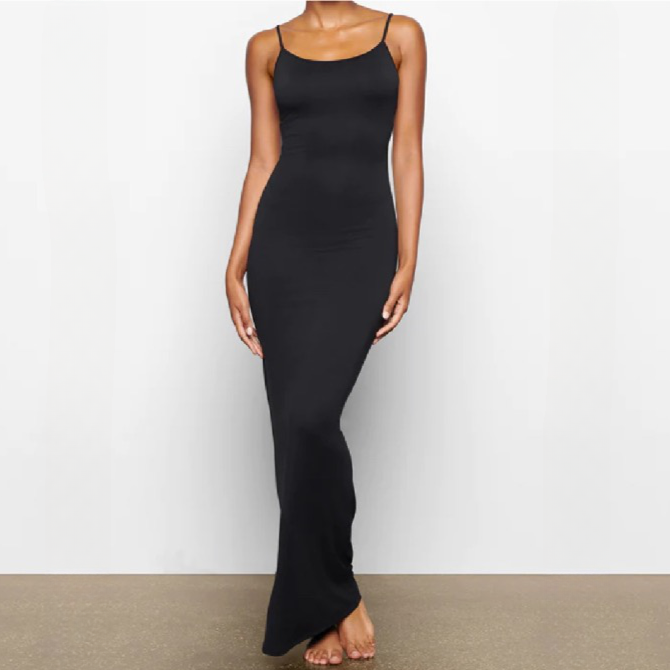 Mika Back Waist Cut Slim Maxi Tank Dress - 2 Colors