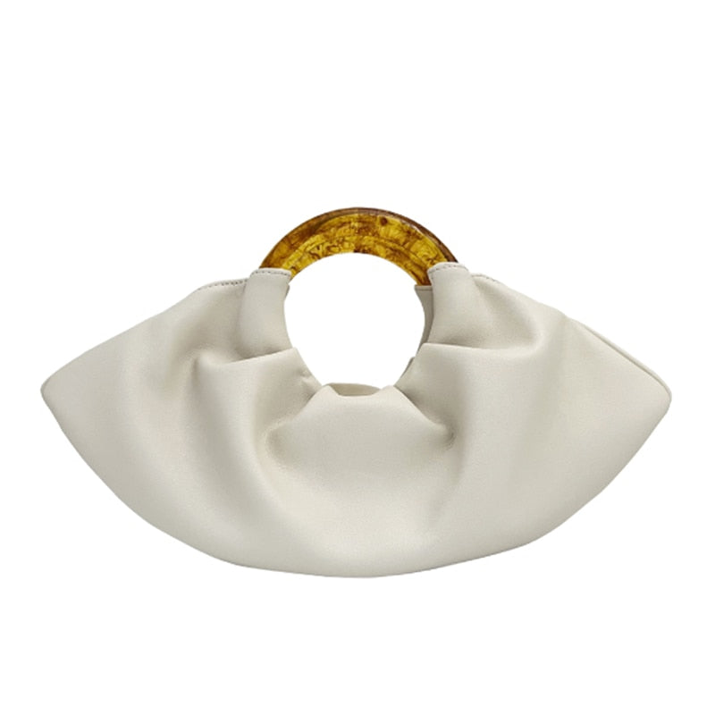 Mila Ruched Round Handle Dumpling Bags