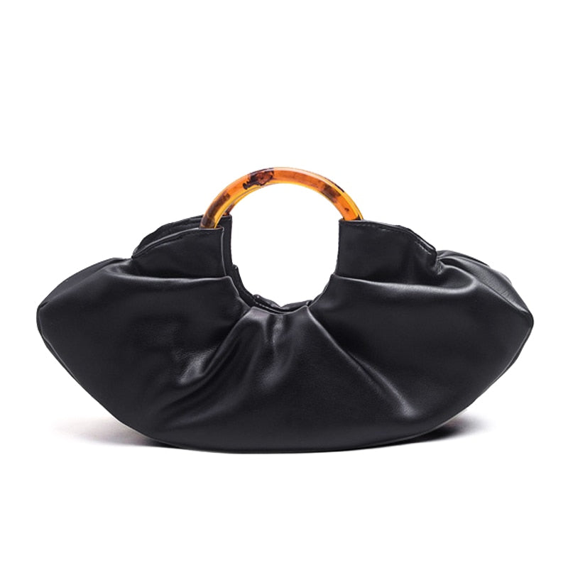 Mila Ruched Round Handle Dumpling Bags