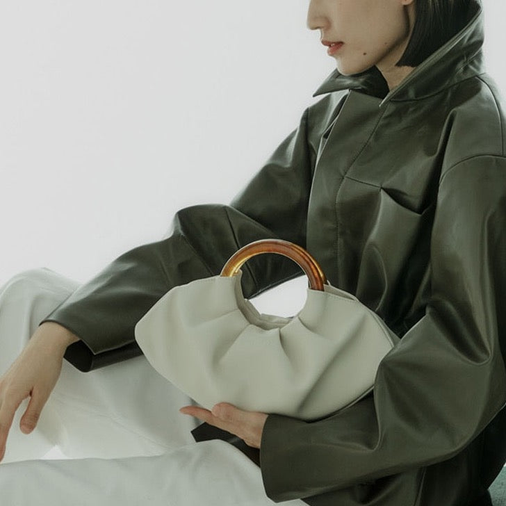 Mila Ruched Round Handle Dumpling Bags