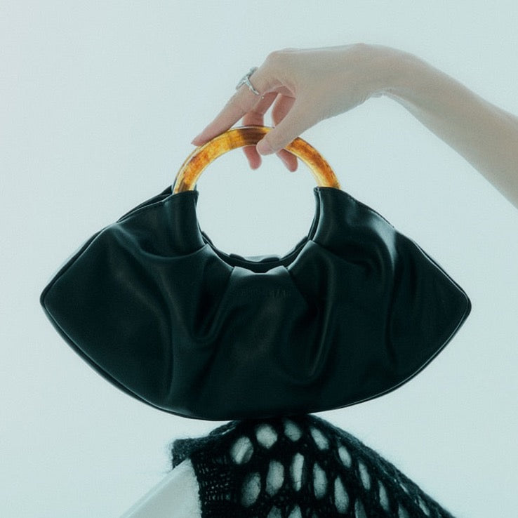 Mila Ruched Round Handle Dumpling Bags