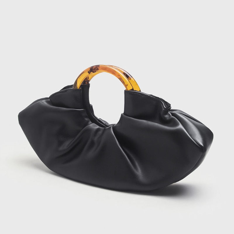 Mila Ruched Round Handle Dumpling Bags