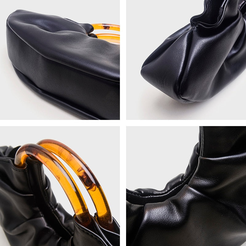 Mila Ruched Round Handle Dumpling Bags