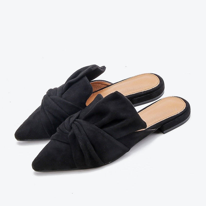 Milani Bowtie Suede Mule Slippers - 3 Colors