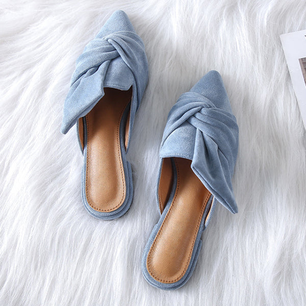 Milani Bowtie Suede Mule Slippers - 3 Colors