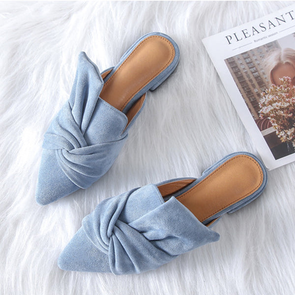 Milani Bowtie Suede Mule Slippers - 3 Colors