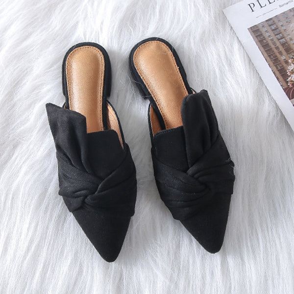 Milani Bowtie Suede Mule Slippers - 3 Colors