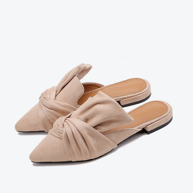 Milani Bowtie Suede Mule Slippers - 3 Colors