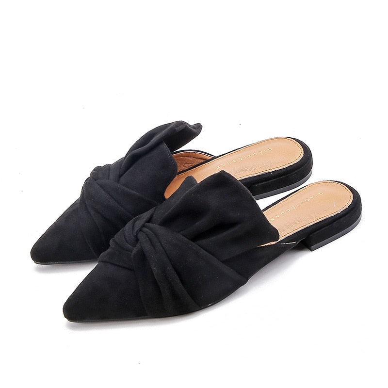 Milani Bowtie Suede Mule Slippers - 3 Colors
