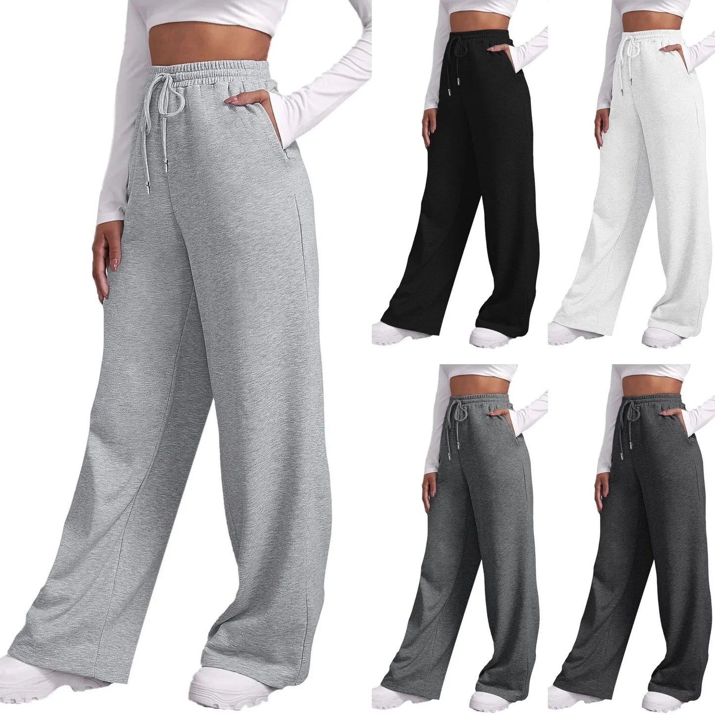 Milla Casual Wide Leg Fleece Sweatpants - 5 Colors
