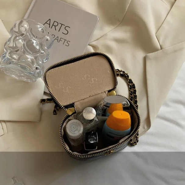 Mini Camellia Quilted Bucket Bag