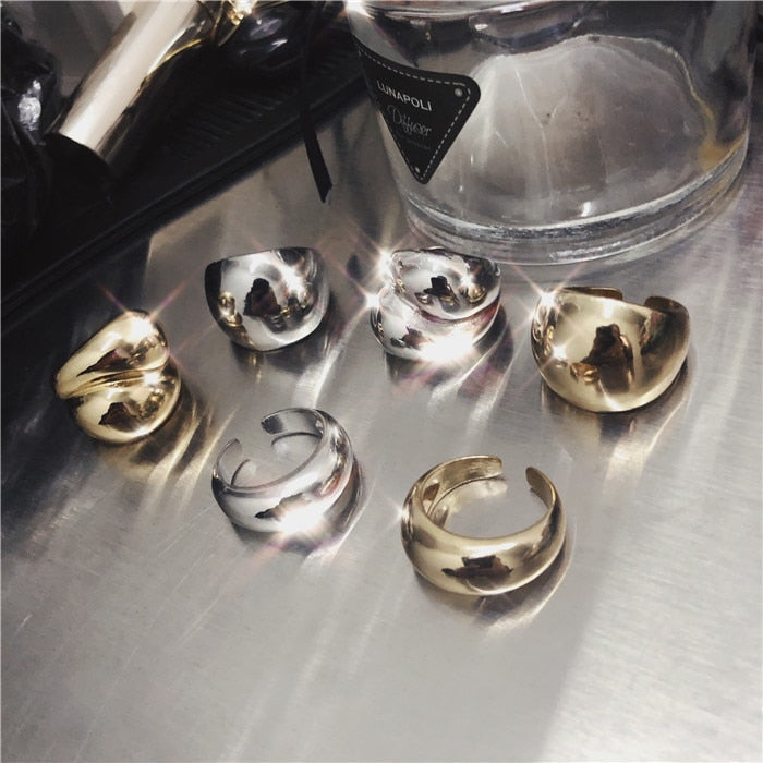 Minimalist Bubble Band Rings - Gold or Silver