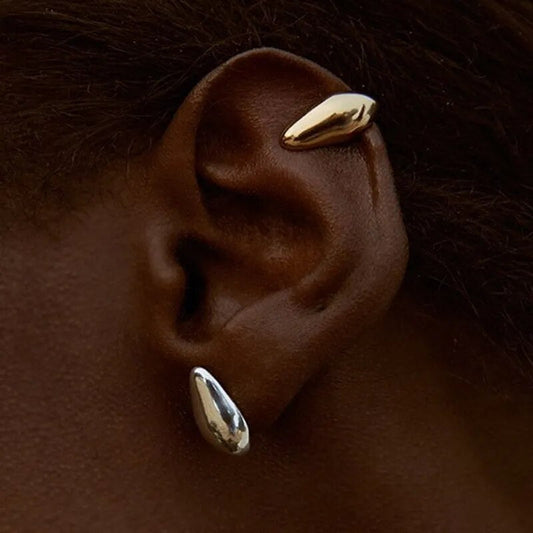Minimalist Bubble Metal Clip Earrings