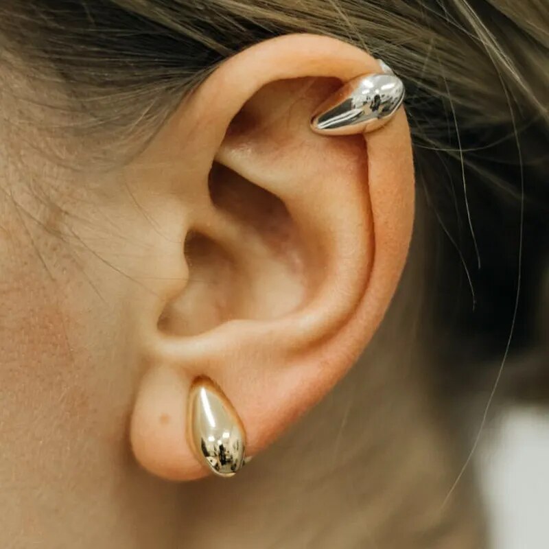 Minimalist Bubble Metal Clip Earrings