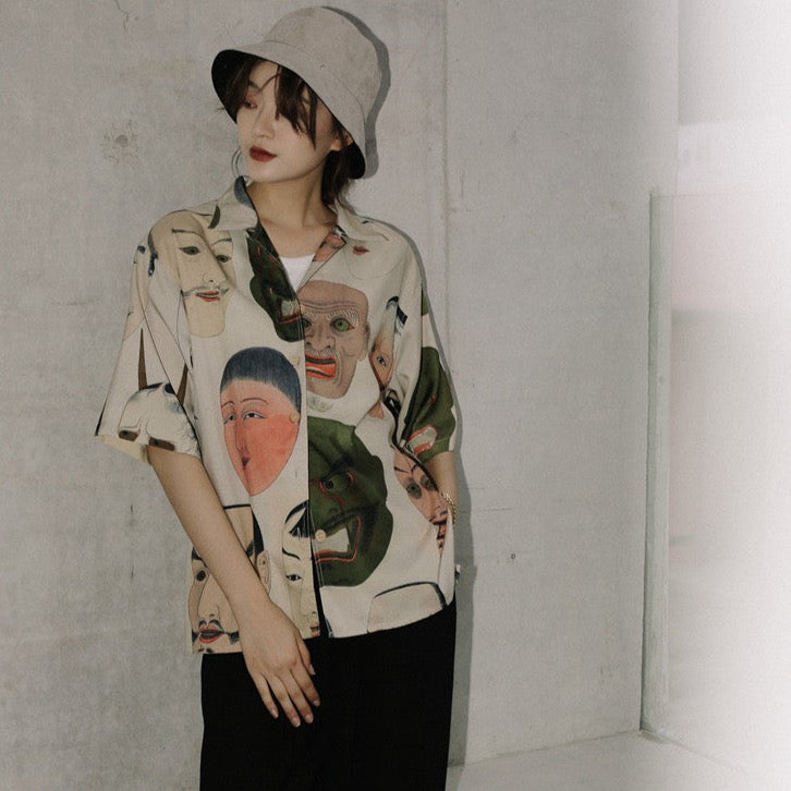 Mio Japanese Faces Ukiyoe Print Shirts