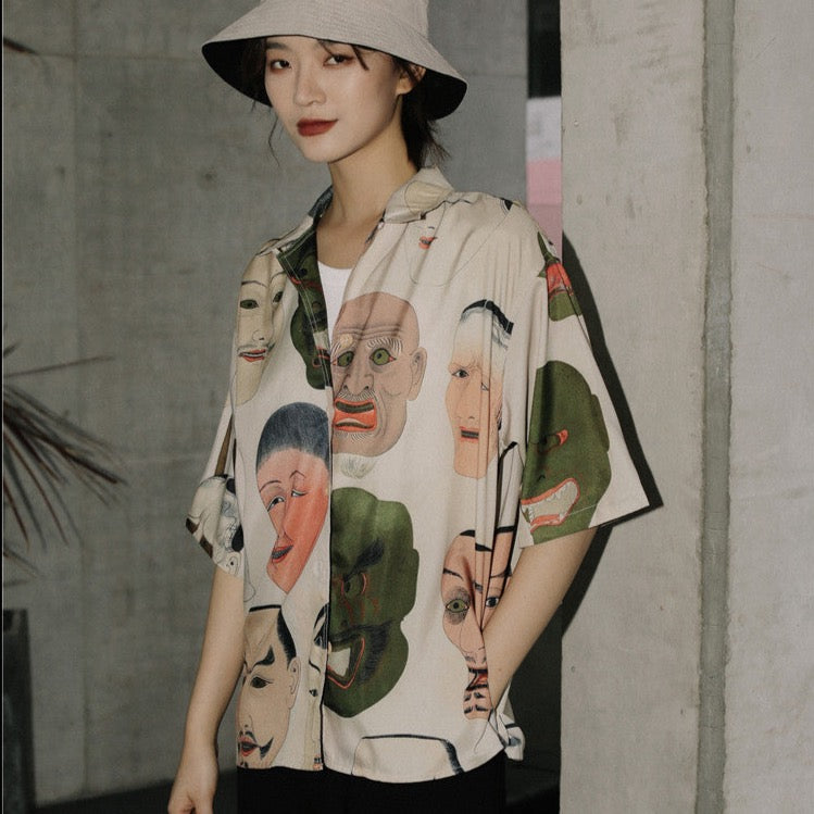 Mio Japanese Faces Ukiyoe Print Shirts