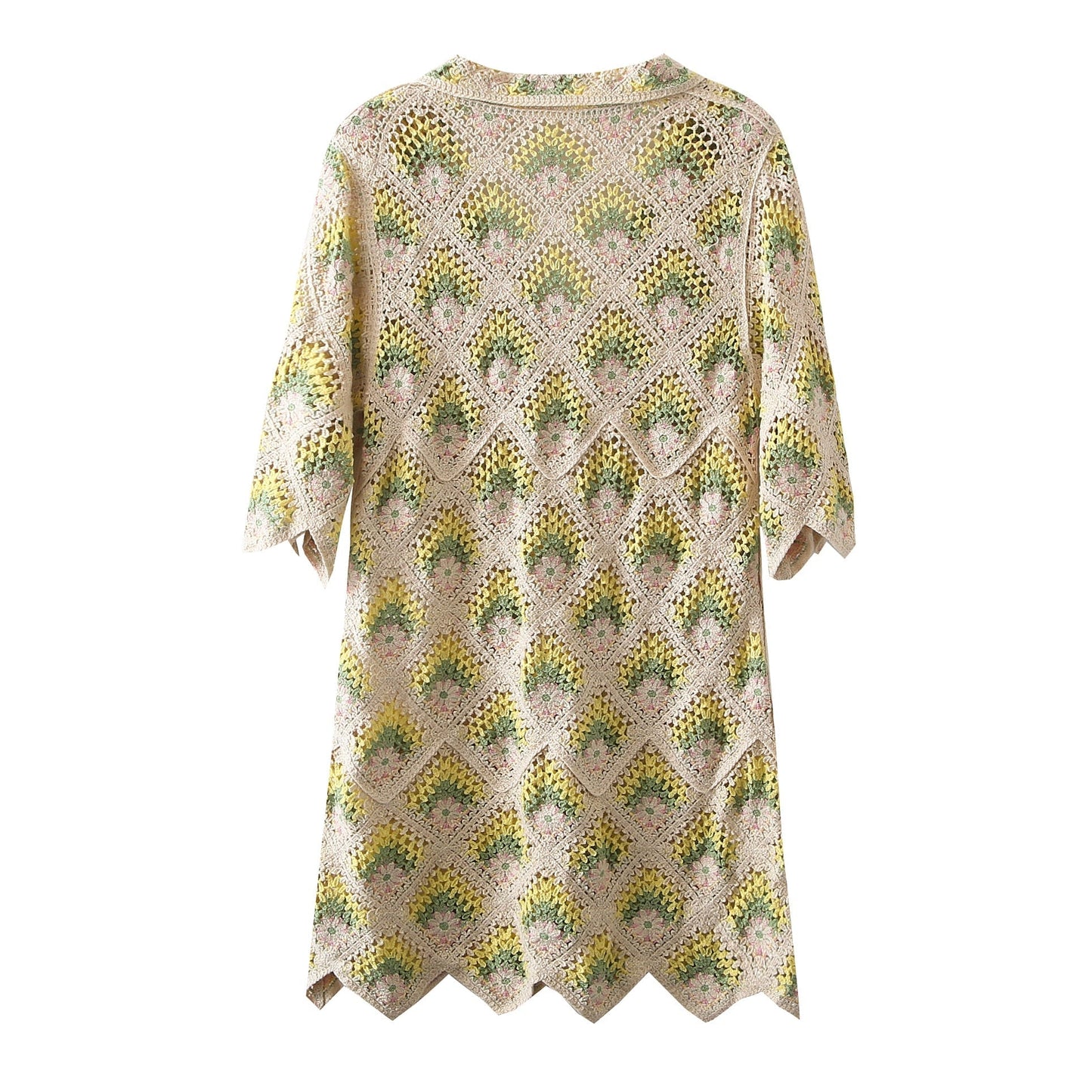 Mira Bohemian Crochet Tunic Mini Dress - 3 Colors