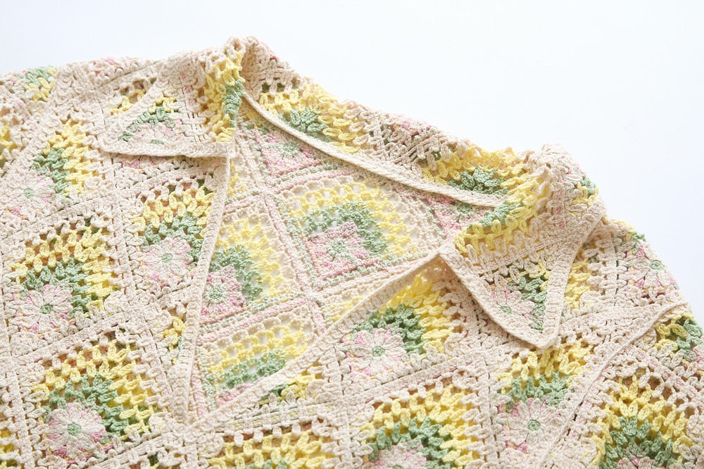 Mira Bohemian Crochet Tunic Mini Dress - 3 Colors