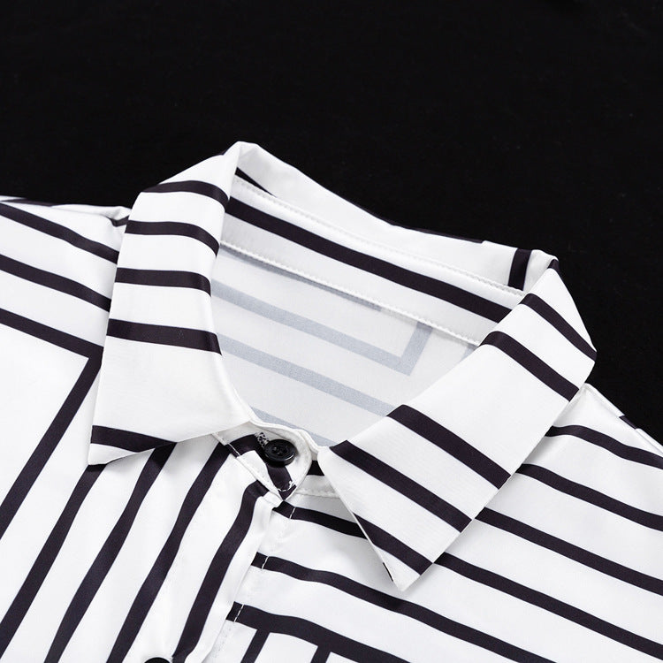 Miranda Geometry Stripe Prints Tunic Top / Pants Set