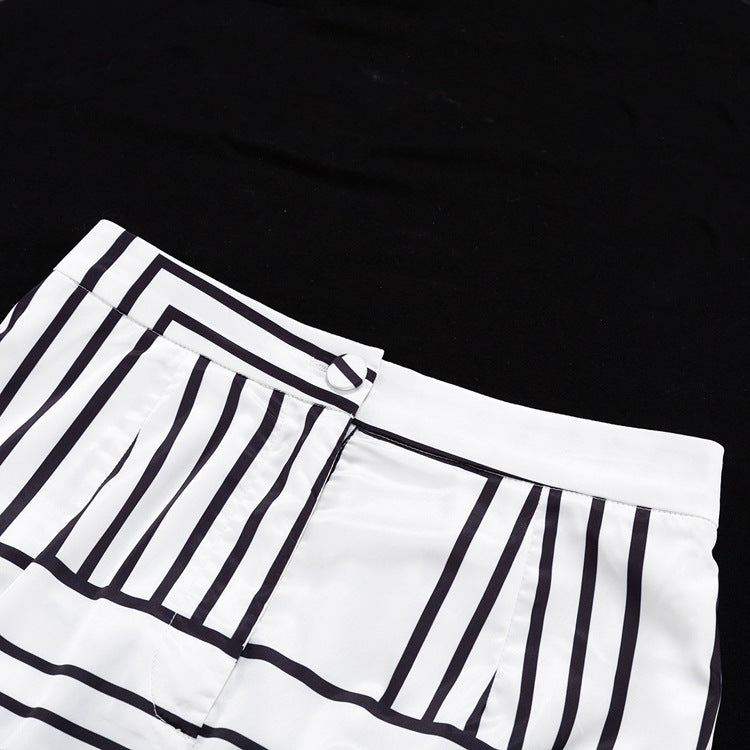 Miranda Geometry Stripe Prints Tunic Top / Pants Set