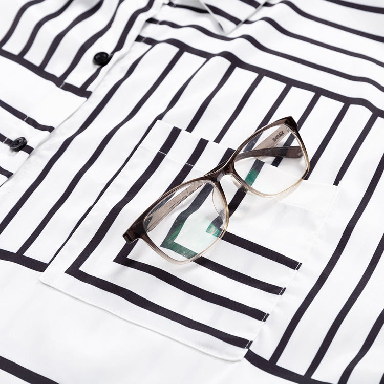 Miranda Geometry Stripe Prints Tunic Top / Pants Set