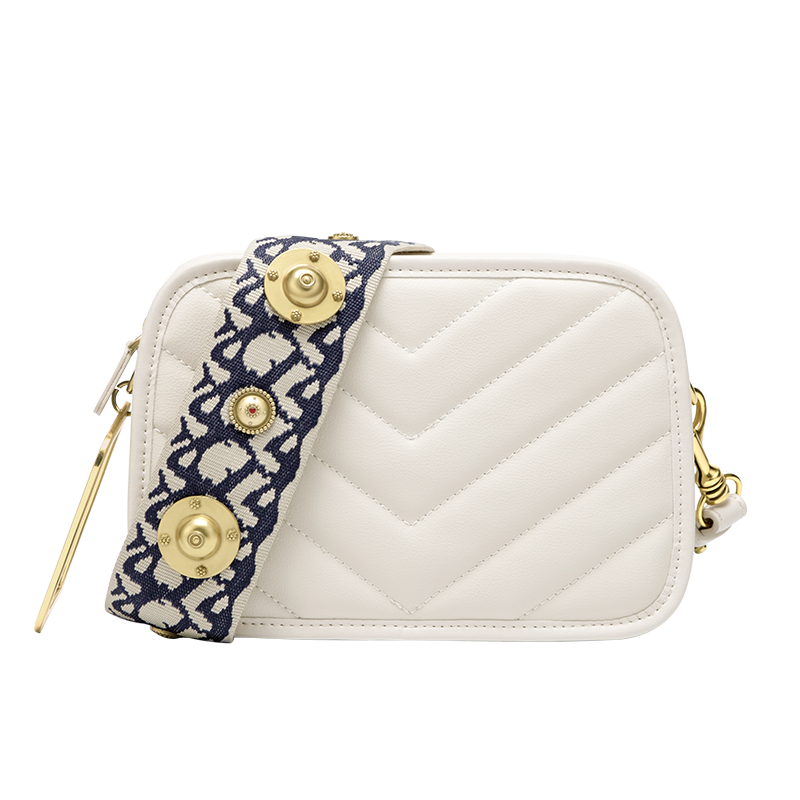 Misha Chevron Quilted Leather Shoulder Bag.