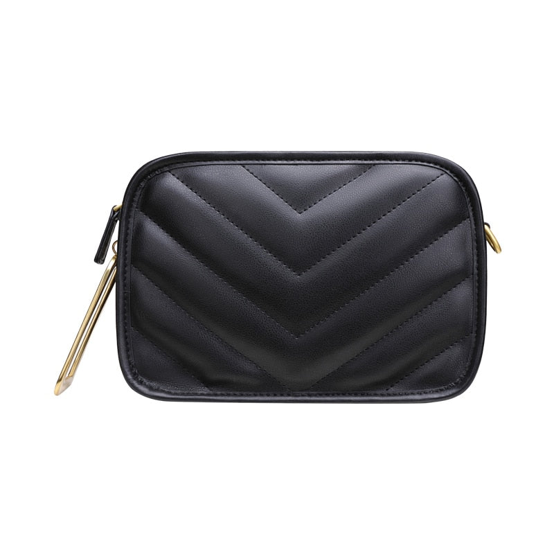 Misha Chevron Quilted Leather Shoulder Bag.