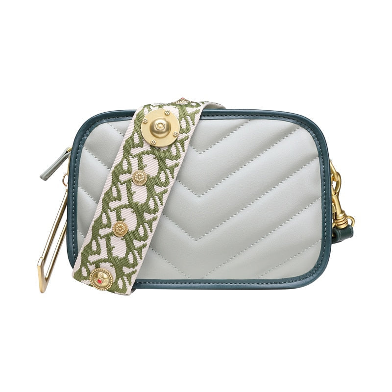 Misha Chevron Quilted Leather Shoulder Bag.
