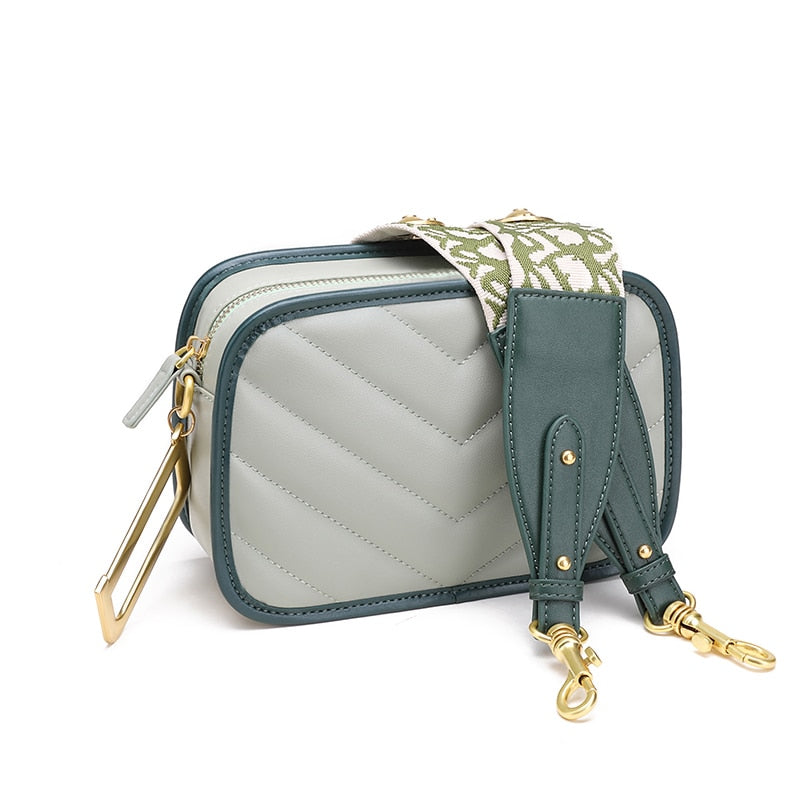 Misha Chevron Quilted Leather Shoulder Bag.