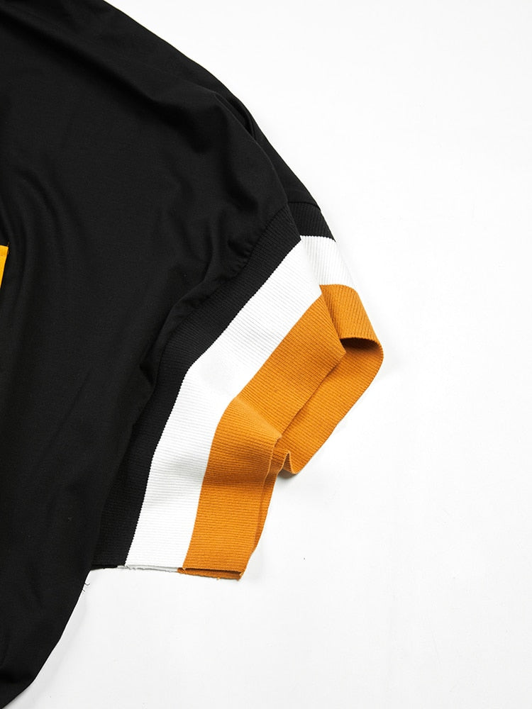 Miyo Color-Block Sweatshirt Hoodie Dress