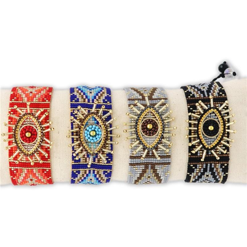 Miyuki Beads Evil Eye Amulet Bracelet - 4 Colors
