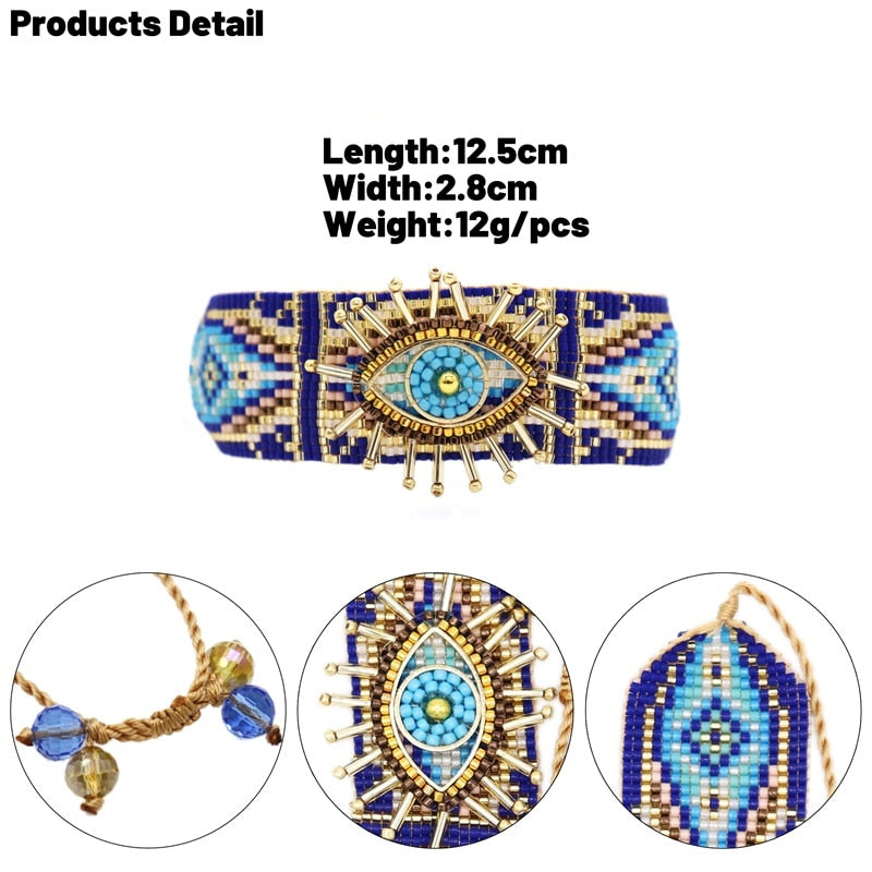 Miyuki Beads Evil Eye Amulet Bracelet - 4 Colors