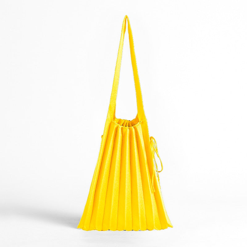 Mona Accordion Pleats Knit Shopper Bags