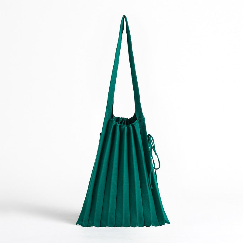 Mona Accordion Pleats Knit Shopper Bags