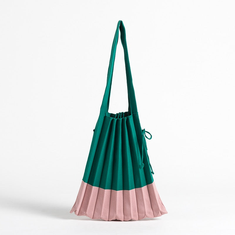 Mona Accordion Pleats Knit Shopper Bags