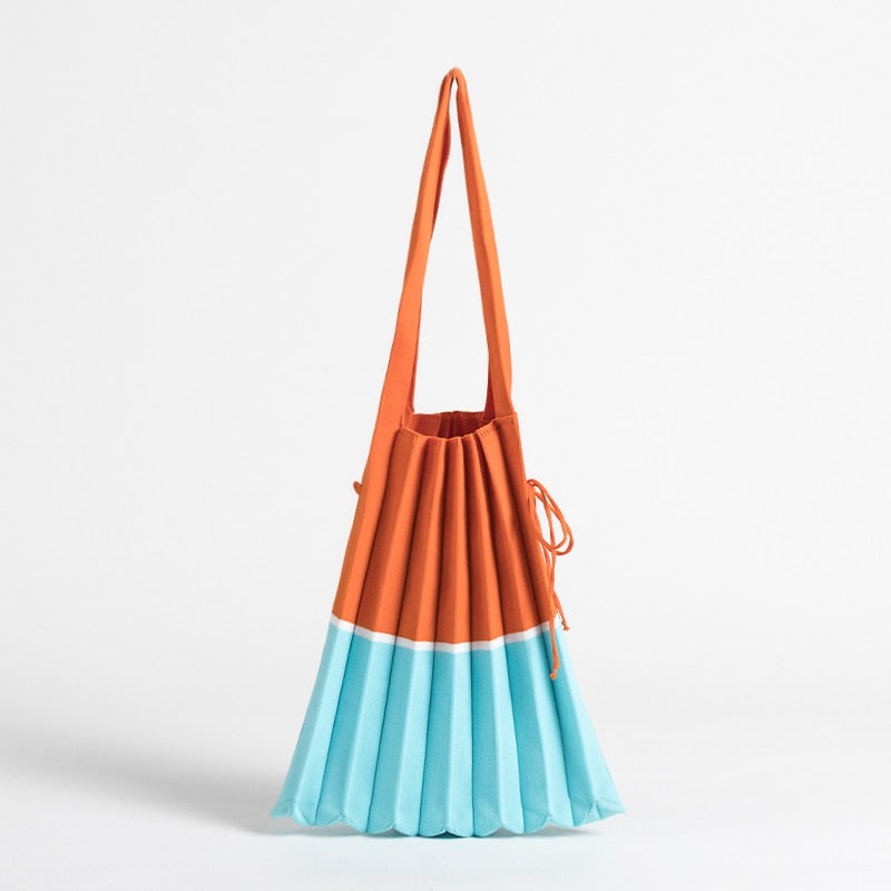 Mona Accordion Pleats Knit Shopper Bags