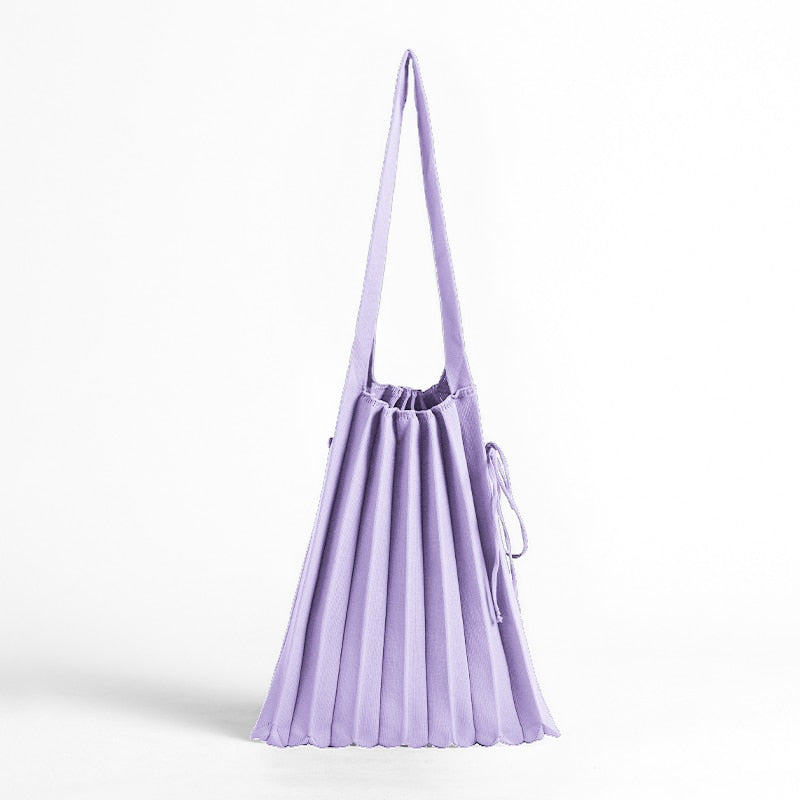 Mona Accordion Pleats Knit Shopper Bags