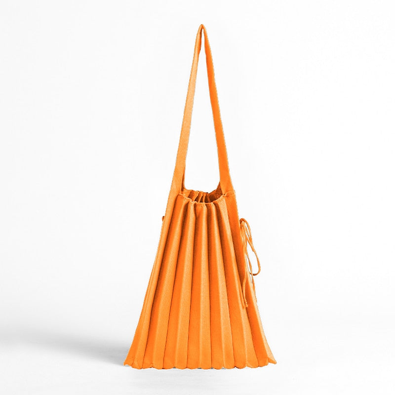 Mona Accordion Pleats Knit Shopper Bags