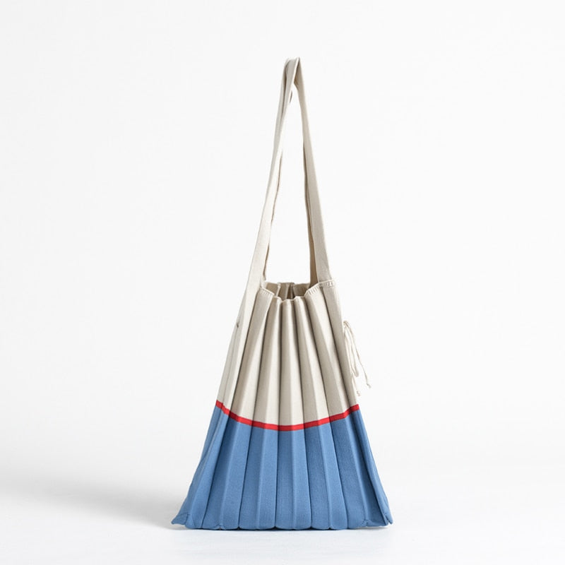Mona Accordion Pleats Knit Shopper Bags