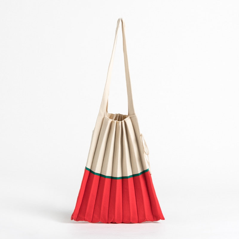 Mona Accordion Pleats Knit Shopper Bags
