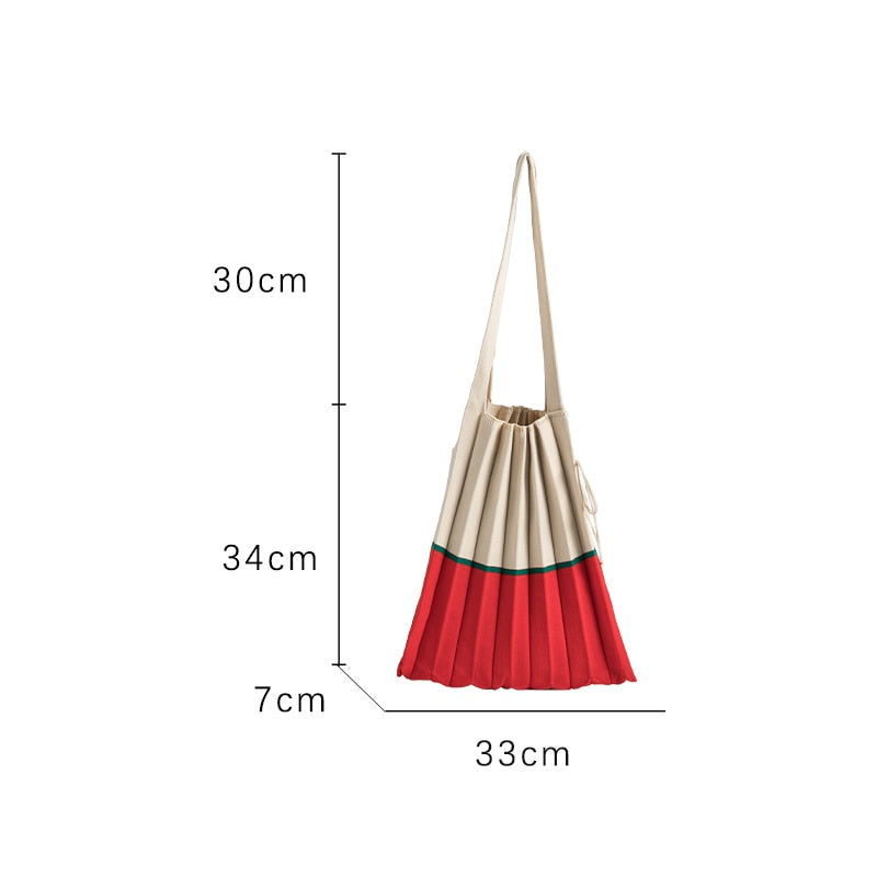 Mona Accordion Pleats Knit Shopper Bags
