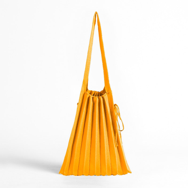 Mona Accordion Pleats Knit Shopper Bags