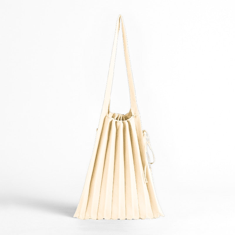 Mona Accordion Pleats Knit Shopper Bags