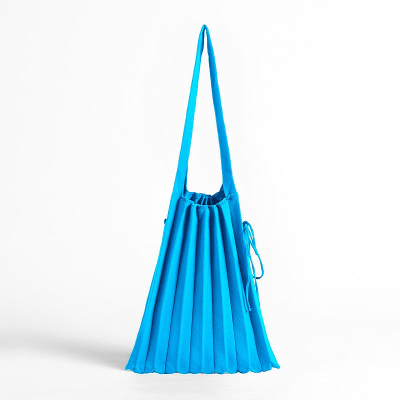 Mona Accordion Pleats Knit Shopper Bags