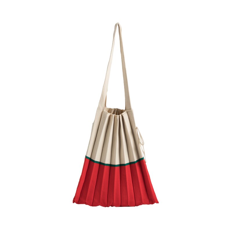 Mona Accordion Pleats Knit Shopper Bags