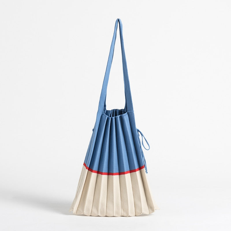Mona Accordion Pleats Knit Shopper Bags