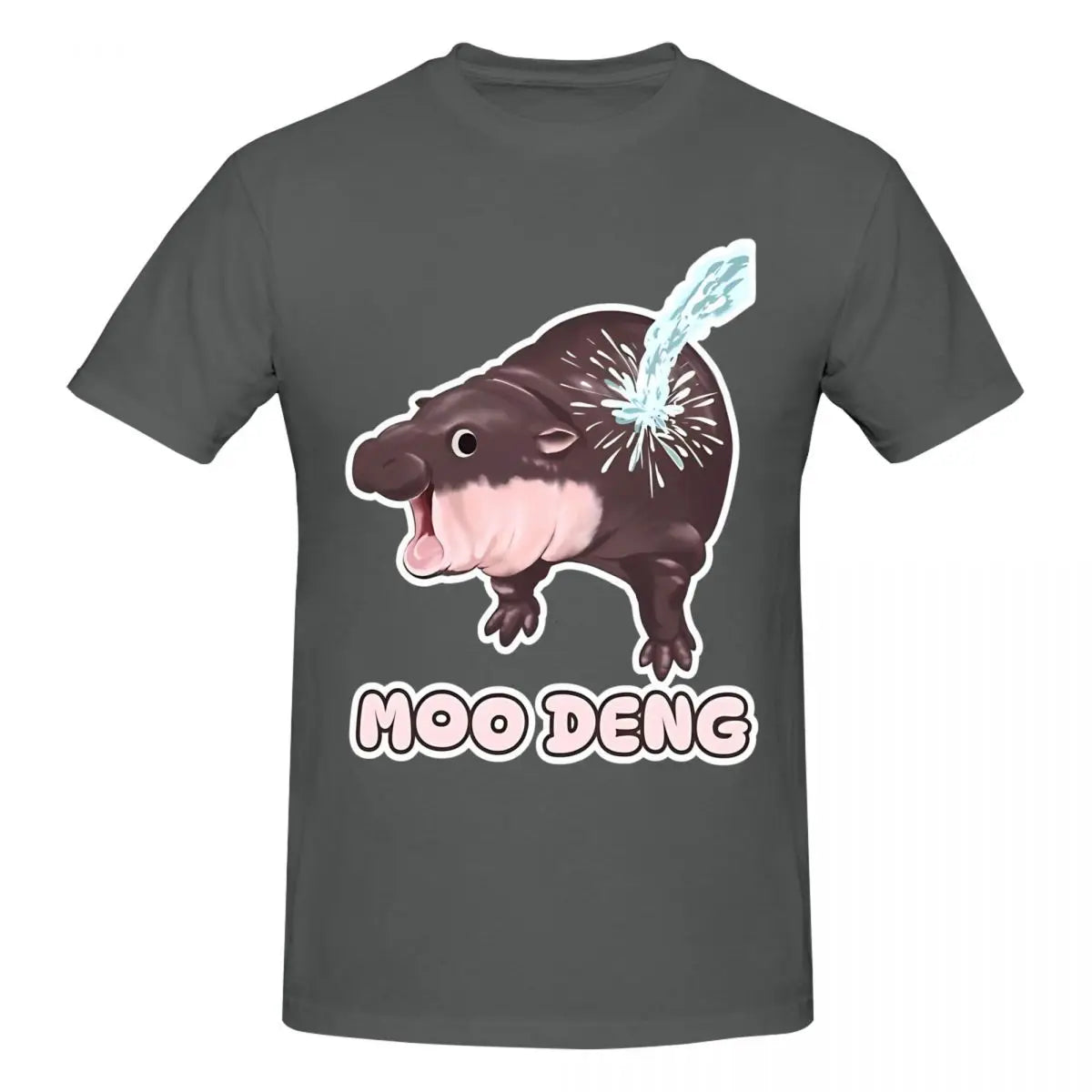 Awesome Cotton Crew Neck Short Sleeve Men Baby Hippo Gift Tee Shirt Moo Deng